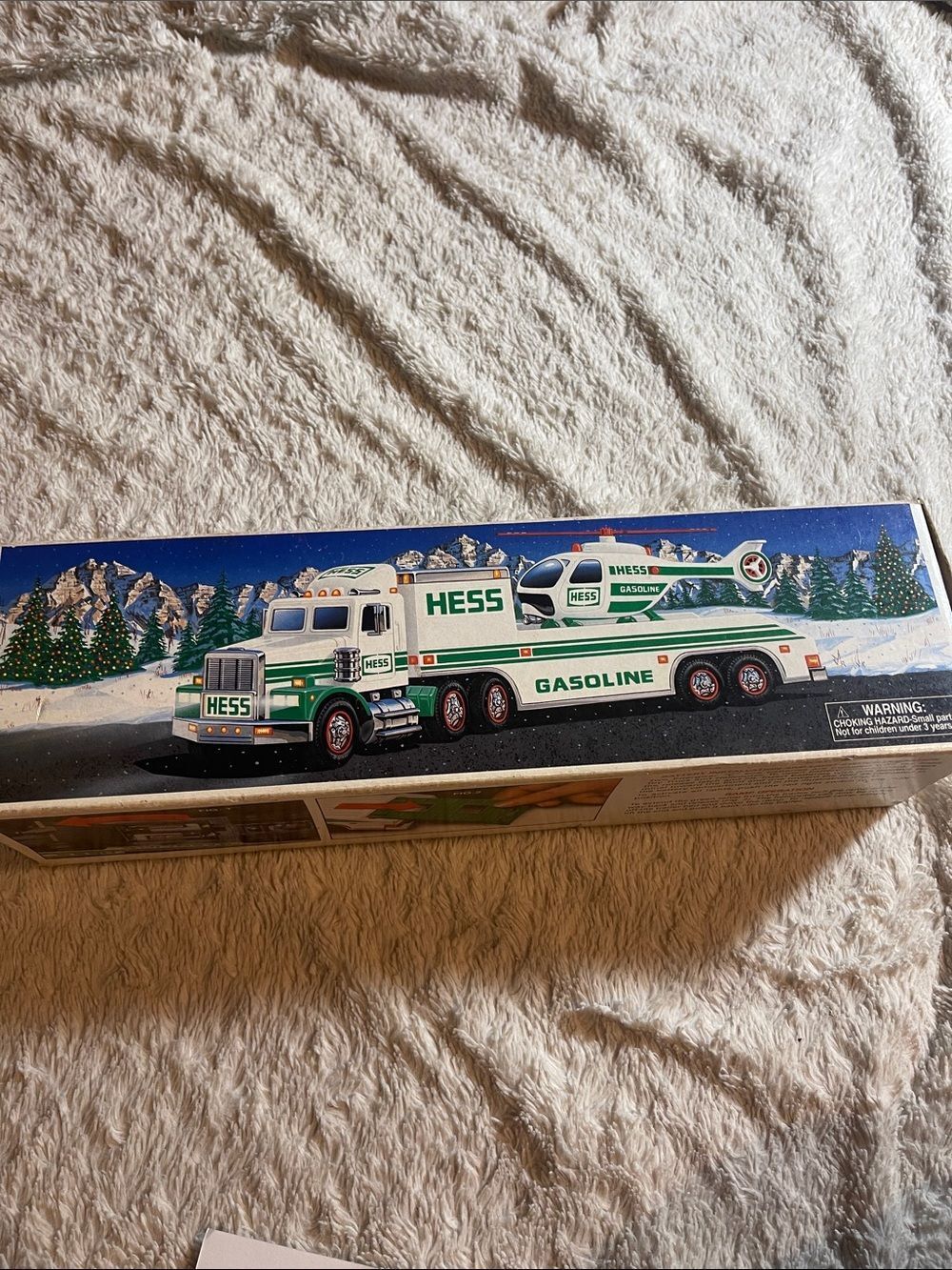 Hess Green & White Gasoline Truck and Helicopter Set 1995